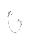 Gümüş Kristal taş ve zincir detaylı 925 ayar gümüş küpe 178