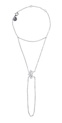 Gümüş Ay ve kristal taş detaylı 925 ayar gümüş şahmeran 157