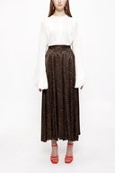 Leopar Beli lastikli midi etek 81209