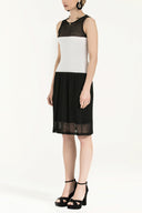 Beyaz File örgü triko elbise 28005