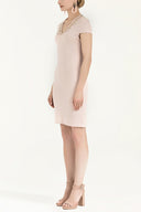 Pudra Kristal taşlı triko elbise 28292
