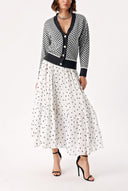 Lacivert Desenli triko hırka 28863