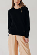 Siyah Bisiklet yaka yün triko kazak 28868