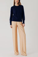 Lacivert Bisiklet yaka yün triko kazak 28868