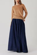 Bej Bisiklet yaka yün triko kazak 28868