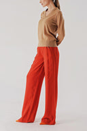 Bej V yaka yün triko kazak 28869