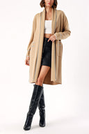 Taş Kemerli uzun yün triko hırka 28874