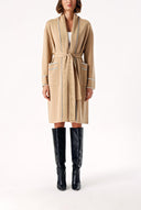 Taş Kemerli uzun yün triko hırka 28874