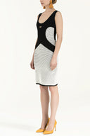 Beyaz Fitilli örgü triko elbise 28049