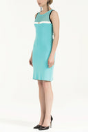 Turkuaz File örgülü triko elbise 28064