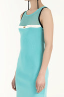 Turkuaz File örgülü triko elbise 28064