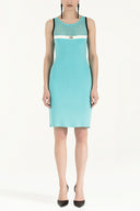 Turkuaz File örgülü triko elbise 28064