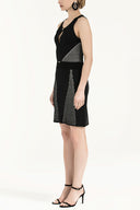 Siyah Desen örgülü triko elbise 28073