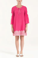 Pembe Dantelli ve bağcıklı mini elbise 92332