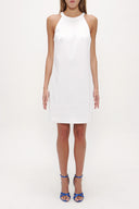 Beyaz Fiyonklu mini elbise 92366