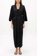 Siyah Kemerli uzun kimono elbise 92737