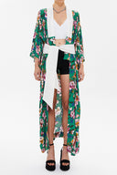 Yeşil Kemerli uzun kimono elbise 92737