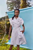 Beyaz Poplin gömlek elbise 93528