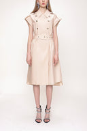 Bej Poplin gömlek elbise 93528