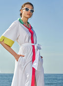 Beyaz Bol kesim poplin gömlek elbise 93561