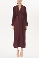 Bordo Hakim yaka bol kesim elbise 93726
