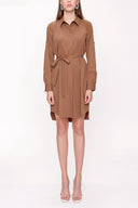 Hardal Kemerli gömlek elbise 94006