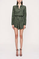 Haki Eteği valonlu gömlek elbise 94075