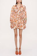 Somon Eteği valonlu gömlek elbise 94075