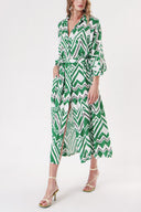 Yeşil Bol kesim gömlek elbise 94058