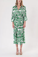 Yeşil Bol kesim gömlek elbise 94058