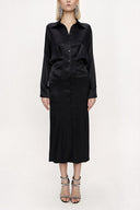 Siyah Yarasa kollu gömlek elbise 94060