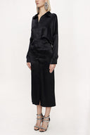 Siyah Yarasa kollu gömlek elbise 94060