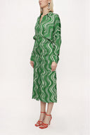 Yeşil Yarasa kollu gömlek elbise 94060