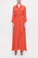 Mercan Beli lastikli bol kesim gömlek elbise 94103