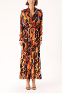 Desenli Bol kesim gömlek elbise 94140