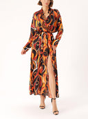 Desenli Bol kesim gömlek elbise 94140