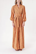 Tarçın Brodeli gömlek elbise 94212