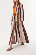 Çiçek Baskı Dantel detaylı uzun gömlek elbise 94232