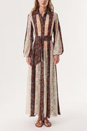 Çiçek Baskı Dantel detaylı uzun gömlek elbise 94232