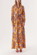 Turuncu Bol kesim gömlek elbise 94264