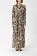 Desenli Büzgülü bol kesim gömlek elbise 94309