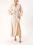 Bej Bol kesim gömlek elbise 94356