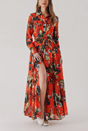 Desenli Cepli uzun gömlek elbise 94409