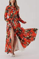 Desenli Cepli uzun gömlek elbise 94409