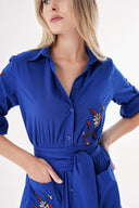 Saks Tafta nakışlı uzun gömlek elbise 94497