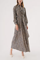 Desenli Bol kesim uzun gömlek elbise 94506