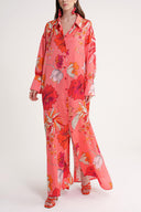 Desenli Arkası bağcık detaylı gömlek elbise 94579