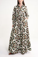 Karışık Renkler Rahat kesim uzun gömlek elbise 94652