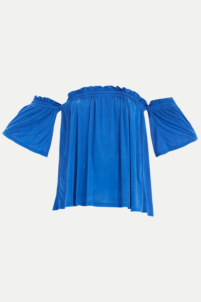 Sax Elastic  off shoulder  woven  blouse  19702