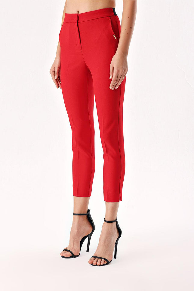 Red Five pocket  leg trousers 41643